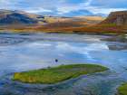 Iceland. View over the coastline of the Breidastroend at Breidafjordur during autumn. Art Print